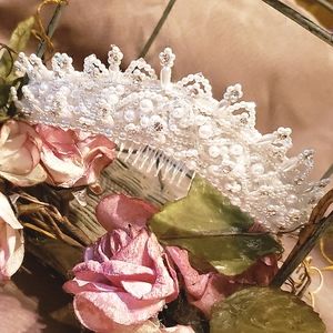 Pearl Rhinestone Crown Halo Headpiece NWT